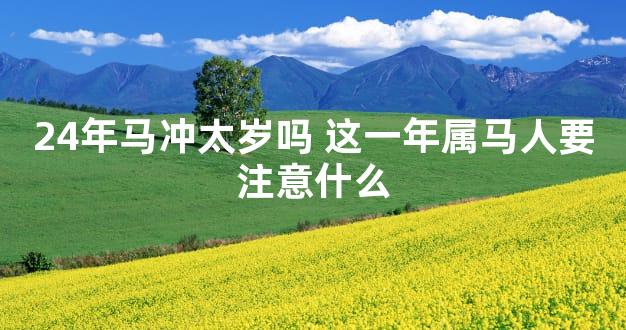 24年马冲太岁吗 这一年属马人要注意什么